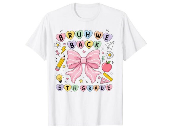 5th Grade Girl Back to School T-Shirt Graphics