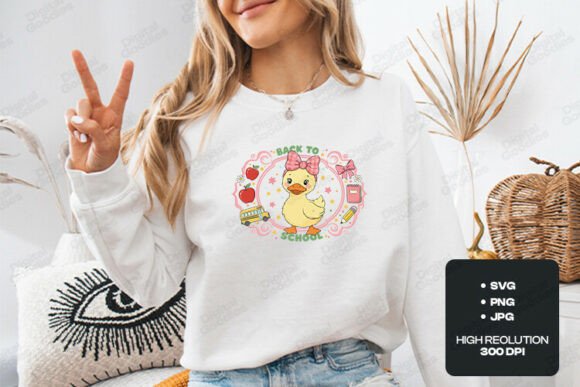 Back to School Cute Duck SVG: Graphics for T-Shirt Designs
