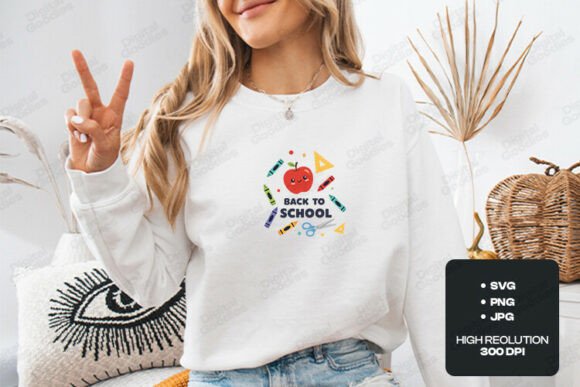 Back to School Cute Supplies Graphics for T-Shirt Designs
