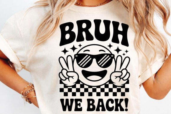 Bruh We Back Retro Smiley PNG: Graphics for T-Shirt Designs