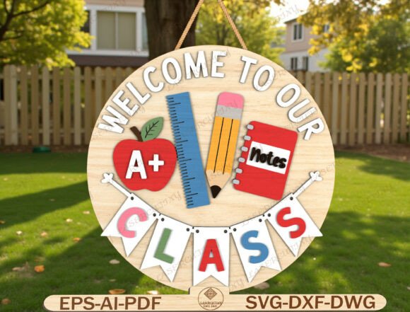 Classroom Door Sign Laser Cut File: Graphics for Local Branding