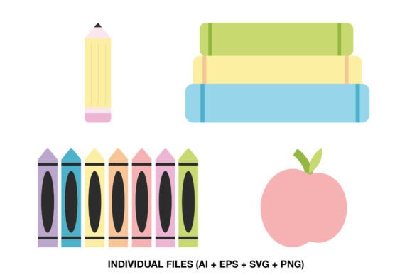 Classroom Supplies Clipart Set: Graphics for Crafts