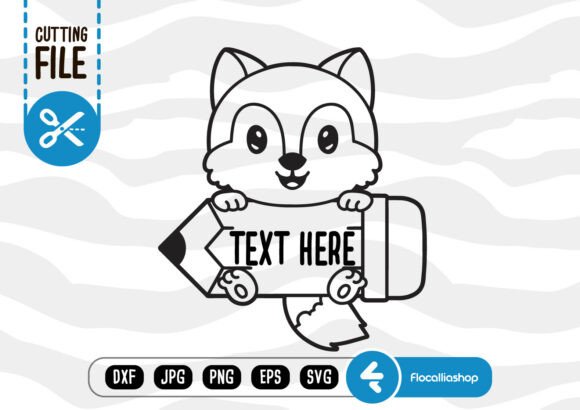 Cute Animal Pencil Outline, Wolf SVG for Crafts & Graphics