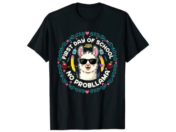 First Day Llama Back to School T-Shirt