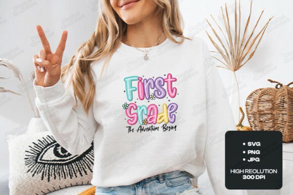 First Grade Adventure SVG PNG Art: Graphics for T-Shirt Designs