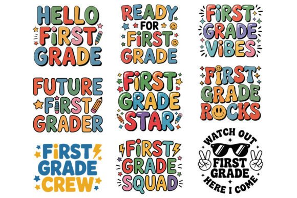 First Grade SVG Bundle Back to School Graphics