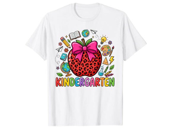 Kindergarten Apple Back to School TShirt Graphics