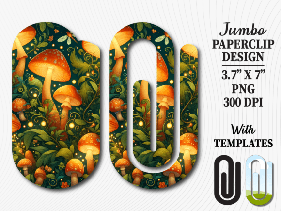 Magic Forest Mushroom Jumbo Paperclip: Graphics for Crafts & Content
