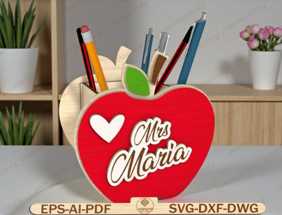 Personalized Apple Pencil Holder SVG: Graphics for Local Branding & Packaging