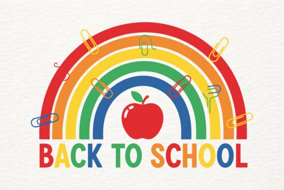 Rainbow Back to School SVG Teacher Graphics