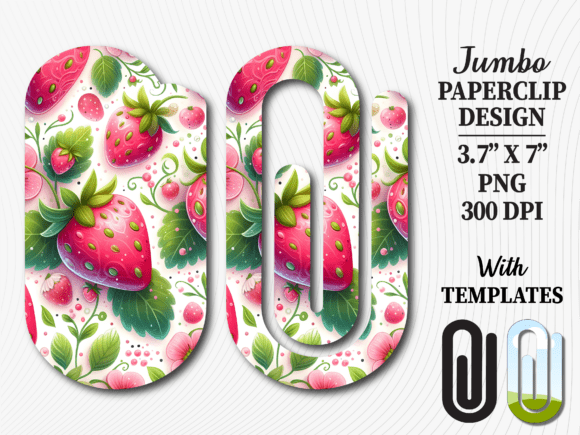Summer Strawberry Jumbo Paperclip Design