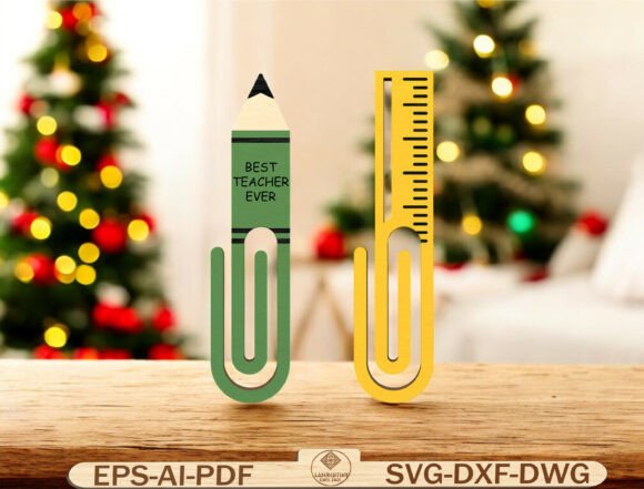 Teacher Bookmark Laser Cut SVG: Graphics for Educational Content
