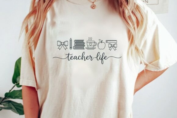 Teacher Life SVG: Preppy Back to School Graphics & T-Shirt Designs