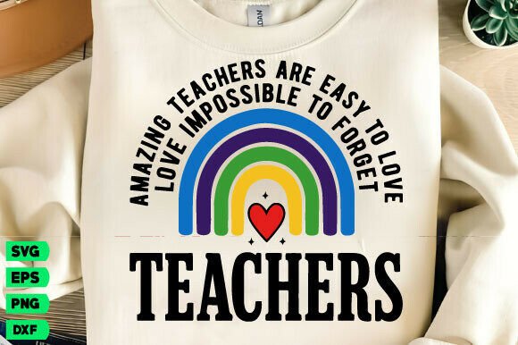 Teacher Rainbow SVG Graphics for T-Shirt Designs