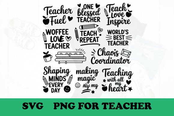 Teacher SVG Bundle: Graphics for Crafts & Content Publishing