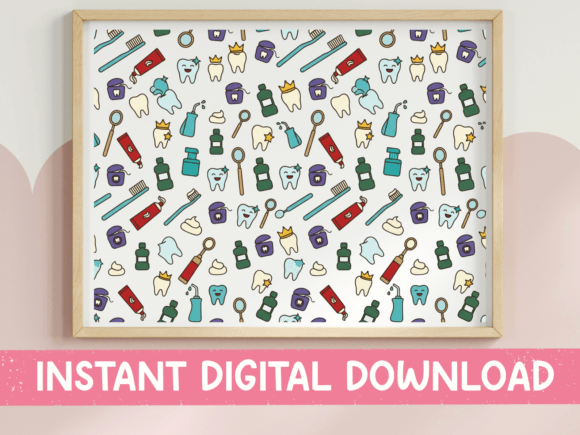 Tooth Brush Doodle Pattern SVG PNG